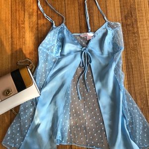 Victoria secret blue sheer babydoll slip xs